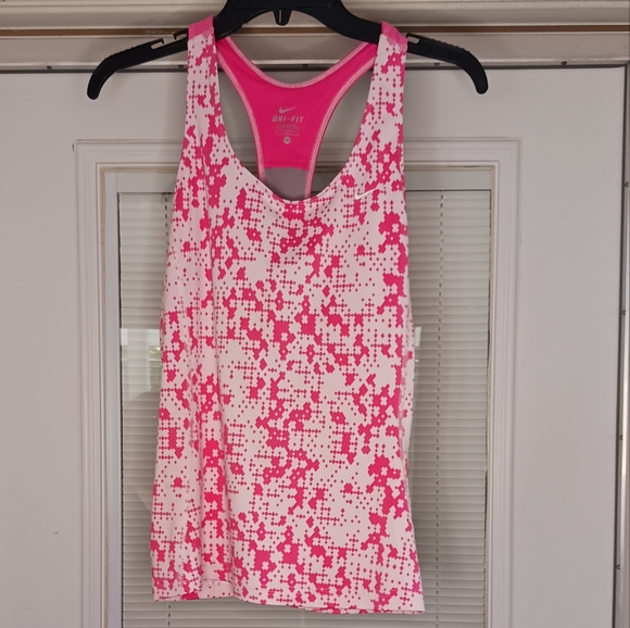 Nike Tops - 2 for $15 - Nike Pink/White Tank Top with bra liner Size Medium